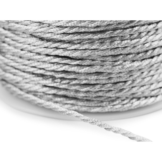 Cordoncino intrecciato, dimensioni: ø 1,5 mm, con filetto metallico - Oro (90 Metri) Cordoncino intrecciato, dimensioni: ø 1,5 mm, con filetto metallico - Oro (90 Metri)