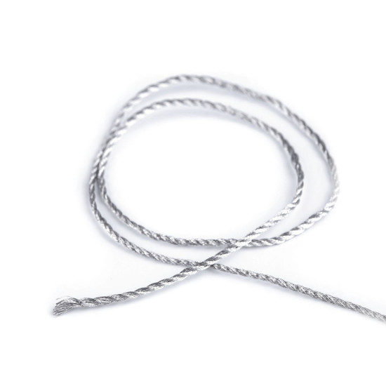 Cordoncino intrecciato, dimensioni: ø 1,5 mm, con filetto metallico - Oro (90 Metri) Cordoncino intrecciato, dimensioni: ø 1,5 mm, con filetto metallico - Oro (90 Metri)