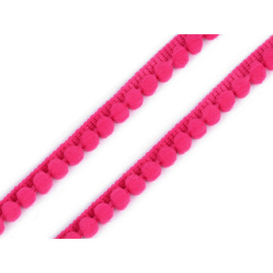 Taśma szerokość 11 mm z pomponami ø5 mm - White (1 Metr) Taśma szerokość 11 mm z pomponami ø5 mm - White (1 Metr)