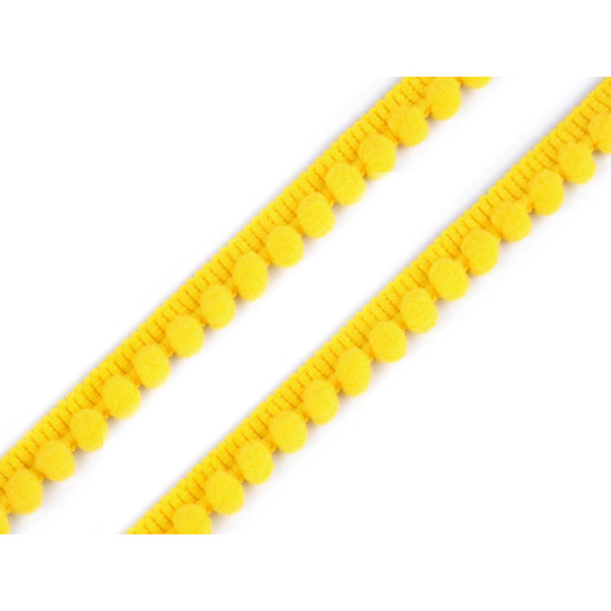 Taśma szerokość 11 mm z pomponami ø5 mm - White (1 Metr) Taśma szerokość 11 mm z pomponami ø5 mm - White (1 Metr)