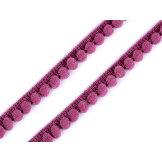 Taśma szerokość 11 mm z pomponami ø5 mm - White (1 Metr) Taśma szerokość 11 mm z pomponami ø5 mm - White (1 Metr)