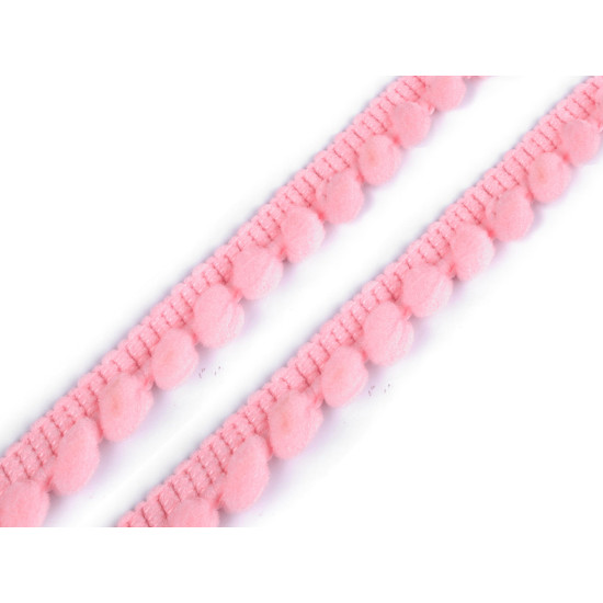 Taśma szerokość 11 mm z pomponami ø5 mm - White (1 Metr) Taśma szerokość 11 mm z pomponami ø5 mm - White (1 Metr)