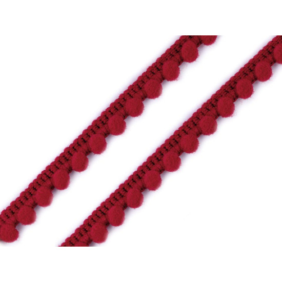 Taśma szerokość 11 mm z pomponami ø5 mm - White (1 Metr) Taśma szerokość 11 mm z pomponami ø5 mm - White (1 Metr)