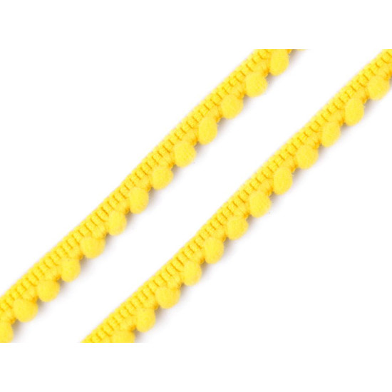 Taśma szerokość 11 mm z pomponami ø5 mm - White (1 Metr) Taśma szerokość 11 mm z pomponami ø5 mm - White (1 Metr)