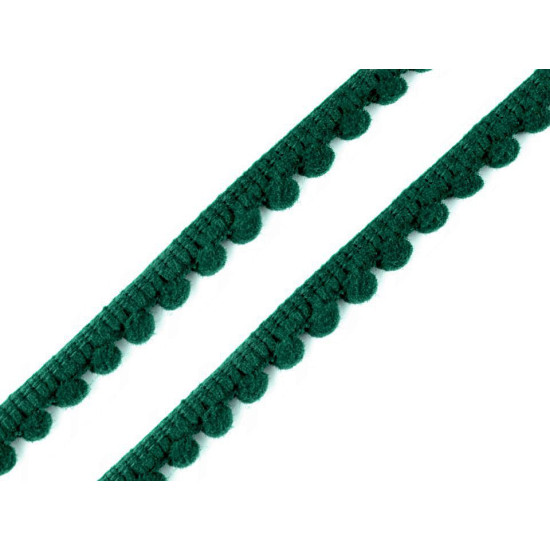 Taśma szerokość 11 mm z pomponami ø5 mm - White (1 Metr) Taśma szerokość 11 mm z pomponami ø5 mm - White (1 Metr)