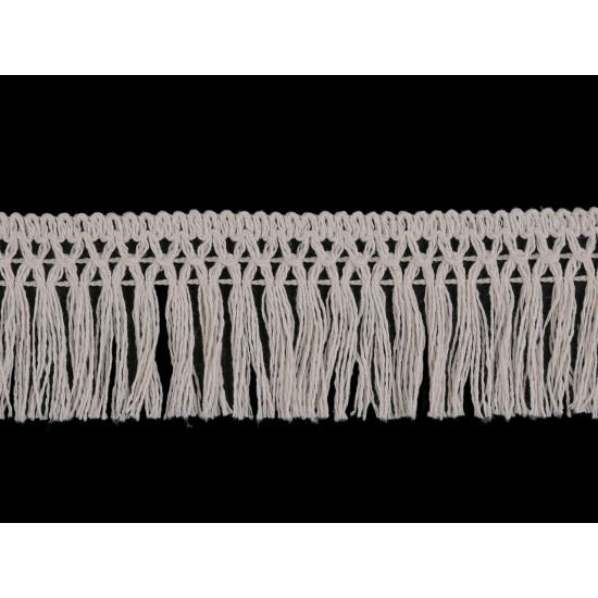 Frędzle bawełniane szerokość 55 mm - White (9 Metry) Frędzle bawełniane szerokość 55 mm - White (9 Metry)