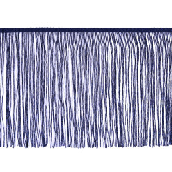 Bordure à franges avec lurex, largeur 25 cm - Bleu fonçé (1 Mètre)