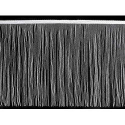 Bordure à franges avec lurex, largeur 25 cm - Blanc (1 Mètre)