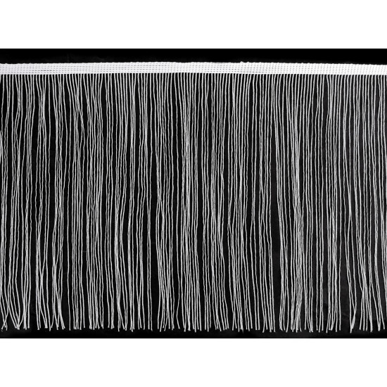 Bordure à franges avec lurex, largeur 25 cm - Blanc (1 Mètre) Bordure à franges avec lurex, largeur 25 cm - Blanc (1 Mètre)