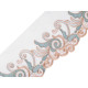 Dantelă brodată pe organza, lățime 18 cm - Bej deschis (1 Metru) Dantelă brodată pe organza, lățime 18 cm - Bej deschis (1 Metru)