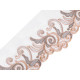 Dantelă brodată pe organza, lățime 18 cm - Bej deschis (1 Metru) Dantelă brodată pe organza, lățime 18 cm - Bej deschis (1 Metru)