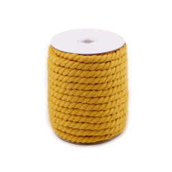 Twisted cotton cord / rope ø8 mm, macrame - Mustard (20 Meters)