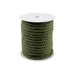 Twisted cotton cord / rope ø8 mm, macrame - Green khaki (20 Meters)