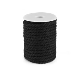 Twisted cotton cord / rope ø8 mm, macrame - Black (20 Meters)