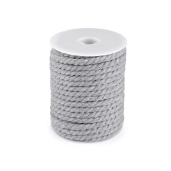 Twisted cotton cord / rope ø8 mm, macrame - Gray (20 Meters)