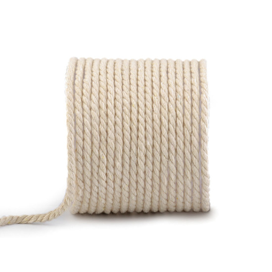 Twisted cotton cord / rope ø5 mm, macrame - Burlap (15 Meters) Twisted cotton cord / rope ø5 mm, macrame - Burlap (15 Meters)
