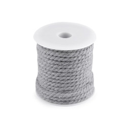 Twisted cotton cord / rope ø5 mm, macrame - Lightgrey (15 Meters)