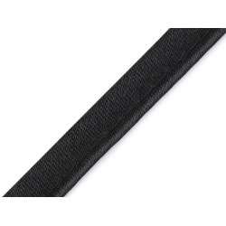 Wypustka atłasowa szerokość 10 mm - Czarny (20 Metry)