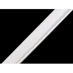 Wypustka atłasowa szerokość 10 mm - White (20 Metry)
