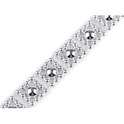 Imitation pearl trimming width 9 mm - Silver (9 Meters)