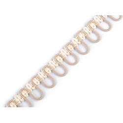 Bandă cu butoniere elastice, lățime 15 mm - Ecru (1 Metru)