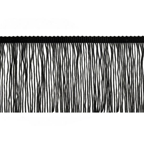 Fransen breite 12,5 cm - Schwarz (1 Meter) Fransen breite 12,5 cm - Schwarz (1 Meter)