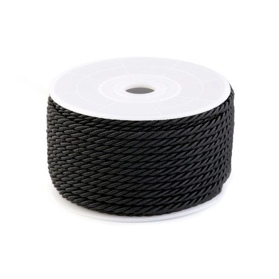 Twisted cord / string ø3 mm - Black (20 Meters) Twisted cord / string ø3 mm - Black (20 Meters)