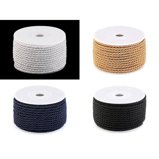 Twisted cord / string ø3 mm - Black (20 Meters) Twisted cord / string ø3 mm - Black (20 Meters)