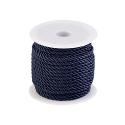 Twisted cord / string ø5 mm - Blue dark (20 Meters)