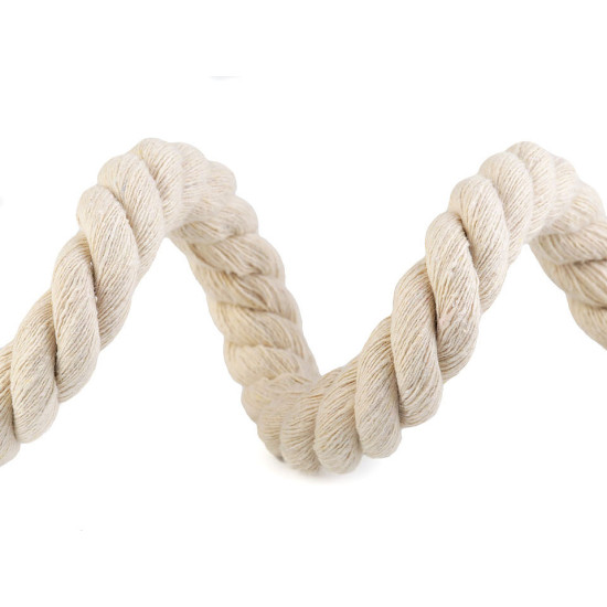 Twisted cotton cord / rope ø18 mm, macrame - Ecru light (10 Meters) Twisted cotton cord / rope ø18 mm, macrame - Ecru light (10 Meters)