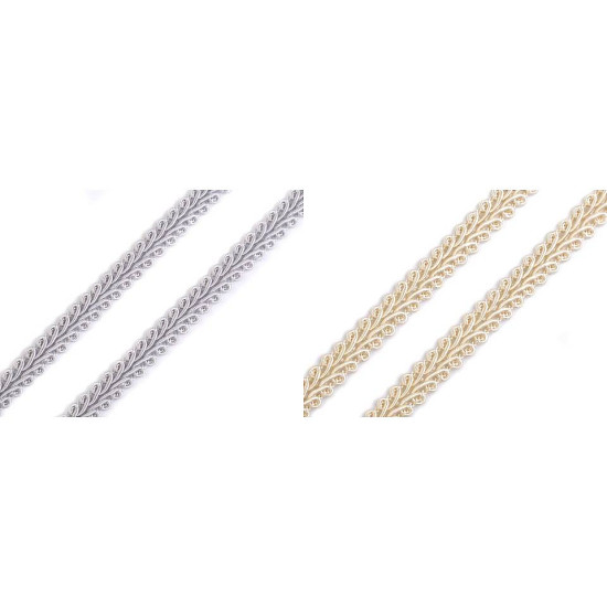 Gimp braid trim width 8 mm - Silver (75 Meters) Gimp braid trim width 8 mm - Silver (75 Meters)