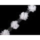 Chiffon flower trim on tulle width 60 mm - Cream lightest (9 Meters) Chiffon flower trim on tulle width 60 mm - Cream lightest (9 Meters)
