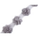 Chiffon flower trim on tulle width 60 mm - Cream lightest (9 Meters) Chiffon flower trim on tulle width 60 mm - Cream lightest (9 Meters)