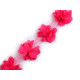 Chiffon flower trim on tulle width 60 mm - Cream lightest (9 Meters) Chiffon flower trim on tulle width 60 mm - Cream lightest (9 Meters)