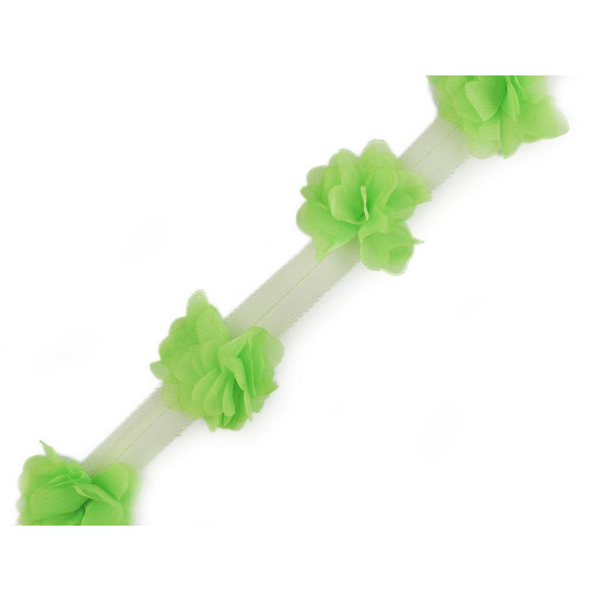 Chiffon flower trim on tulle width 60 mm - Cream lightest (9 Meters) Chiffon flower trim on tulle width 60 mm - Cream lightest (9 Meters)