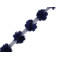 Chiffon flower trim on tulle width 60 mm - Berlin blue (45 Meters)