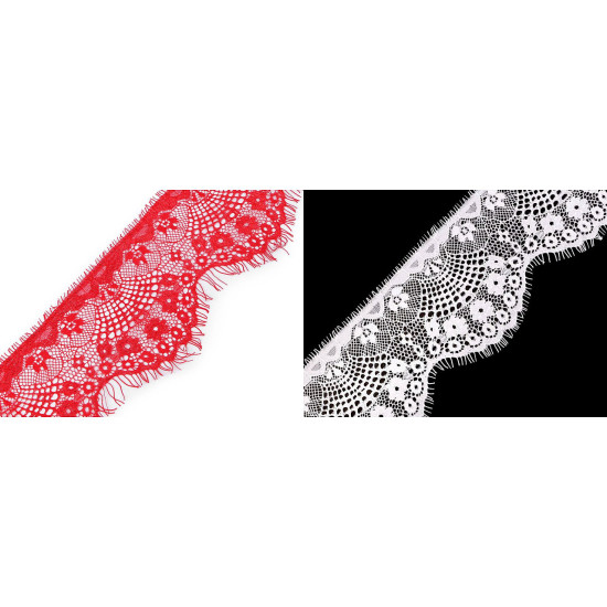 French lace trim width 90 mm - Red (3 Meters) French lace trim width 90 mm - Red (3 Meters)
