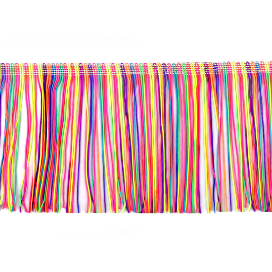Bordo con frange, larghezza: 14 cm, neon - Multicolore (9 Metri) Bordo con frange, larghezza: 14 cm, neon - Multicolore (9 Metri)