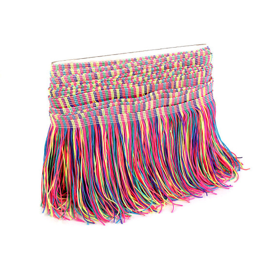 Bordo con frange, larghezza: 14 cm, neon - Multicolore (9 Metri) Bordo con frange, larghezza: 14 cm, neon - Multicolore (9 Metri)