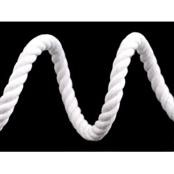 Twisted cotton cord / rope ø10 mm, macrame - White (1 Meter)