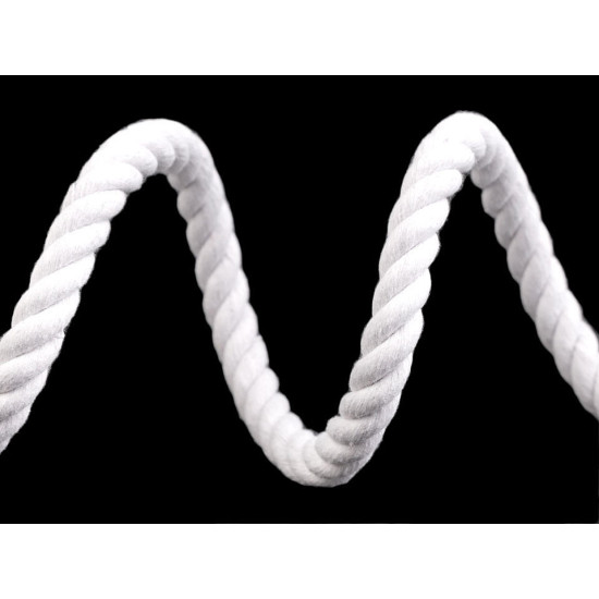 Bavlnená šnúra krútená ø10 mm tuhá, macrame - Biela (1 Meter) Bavlnená šnúra krútená ø10 mm tuhá, macrame - Biela (1 Meter)