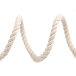 Twisted cotton cord / rope ø10 mm, macrame - Ecru light (1 Meter)