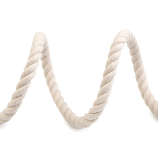 Bavlnená šnúra krútená ø10 mm tuhá, macrame - Biela (1 Meter) Bavlnená šnúra krútená ø10 mm tuhá, macrame - Biela (1 Meter)