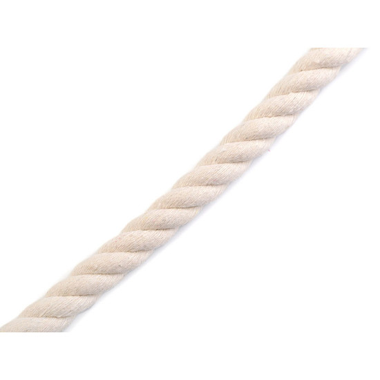 Bavlnená šnúra krútená ø10 mm tuhá, macrame - Biela (1 Meter) Bavlnená šnúra krútená ø10 mm tuhá, macrame - Biela (1 Meter)