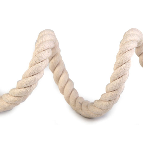 Twisted cotton cord / rope ø14 mm, macrame - Ecru light (5 Meters) Twisted cotton cord / rope ø14 mm, macrame - Ecru light (5 Meters)