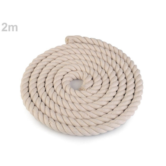 Twisted cotton cord / rope ø14 mm, macrame - Ecru light (5 Meters) Twisted cotton cord / rope ø14 mm, macrame - Ecru light (5 Meters)