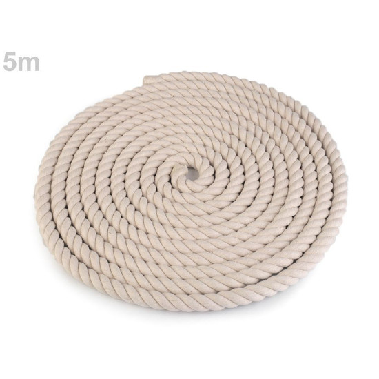 Twisted cotton cord / rope ø14 mm, macrame - Ecru light (5 Meters) Twisted cotton cord / rope ø14 mm, macrame - Ecru light (5 Meters)