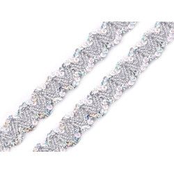 Sequin trim 20 mm - Silver (1 Meter)