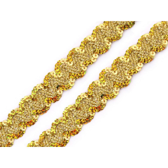 Taśma z cekinami szerokość 20 mm hologram - Srebrny (1 Metr) Taśma z cekinami szerokość 20 mm hologram - Srebrny (1 Metr)