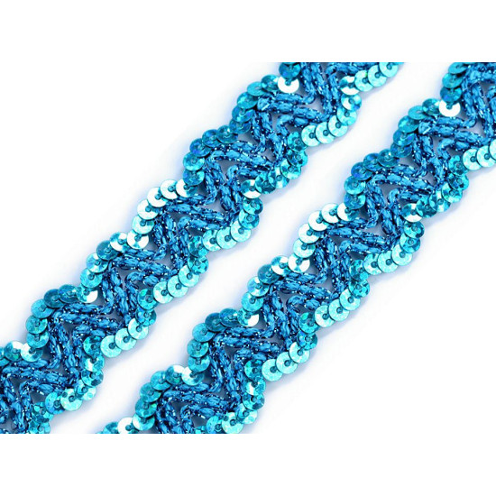 Taśma z cekinami szerokość 20 mm hologram - Srebrny (1 Metr) Taśma z cekinami szerokość 20 mm hologram - Srebrny (1 Metr)